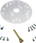 Premium Acrylic Router Base Plate 6.5 Inch Built Tough For Bosch And DeWalt Routers with screws and guide pin.