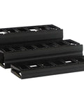 Cube It Gen 3 Wall Mounted Floor Supported Server Rack Cabinet Sixty Inches High with square punched rails in black.