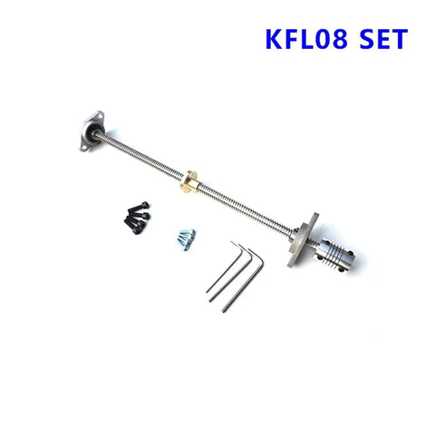Kick Your 3D Printer Up A Notch With This Premium T8 Lead Screw Kit Featuring Two 1000mm X 2mm Pitch Rods, Dual KFL08 Flange And KP08 Pillow Block Bearings Plus A Smooth 5x8 Coupler For Epic Z Axis Precision And Reliability Anytime. T8 lead screw kit with KFL08 set, KP08 bearing and coupler