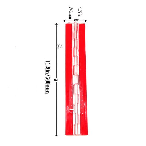 Transparent Acrylic Piano Hinge 300mm Long Self Adhesive 3mm Thick for DIY Boxes with measurement chart
