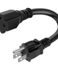 No Sweat NEMA 5 15P To 6 20R EV Charging Adapter 12 Inch UL Listed Cord with black connectors for electric vehicle charging.