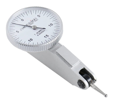 Dial Test Indicator 0.03in X 0.0005in Travel 0.03in With Fitted Box P900-S108 Dovetails On Top And Back For Dead-On Positioning Includes 3 Eighth Inch And 5 Thirty-Second Inch Clamps Fully Jeweled Movement Contact Point Adjustable 230 Degrees