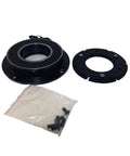 Dry single-plate electromagnetic brake kit with black housing, inner bore, mounting ring, and bag of screws