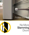 Spring Door Stopper With Rubber Tip 3-1/4 Inch Pack Of 4 Wall Mounted Door Stop Cushion installed on wall protecting door