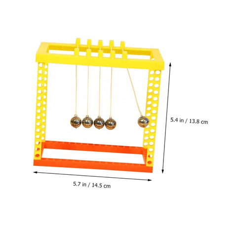 Newtons Cradle Desk Ball Set For Physics Fans And Science Nerds Glass Pendulum Balls For Office Decor With Measurement Guides