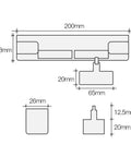 Technical drawing of External Opening Door Buffer Closer for auto closing, showing dimensions for exterior doors, right hand opening.