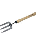 Mid Size Garden Fork For Loosening And Aerating Soil With Hardened Boron Steel Tines And Ash Hardwood Handle Heavy Duty Hand Cultivator Tool