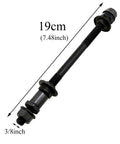 Beefed-Up Heavy Duty Bicycle Rear Hub Axle 190mm 7.48in 3 By 8 Inch 26 TPI Black Steel Replacement for Multi Speed Bikes