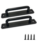 10 Pack 8 Inch Matte Black Cabinet Pulls And Drawer Handles Stainless Steel Kitchen Hardware For Cabinets Doors And Drawers Durable Modern Finish Easy To Install shown with screws