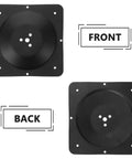 Badass Heavy Duty Cast Iron Table Leg Connector Plate With Screw Rock Solid Furniture Mounting Hardware showing front and back view.