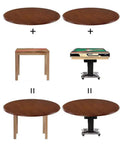 Extra Large 40 Inch Natural Wood Lazy Susan Rotating Serving Tray Kitchen Tabletop Organizer displayed with tables and bases.