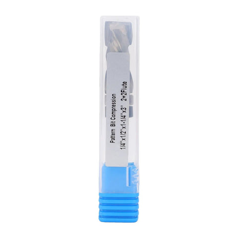 Gowenic 1 4 Inch Shank Spiral Flush Trim Router Bit With Compression Edges For Smooth CNC Woodworking in packaging.