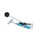 Top Shelf Center Punch Installer With Built In Cutter For 5/8 And 3/8 Inch Hose Clamps Knockout Setup, showing the tool's mechanism and handles.
