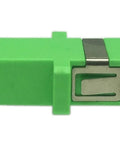 CERRXIAN SC fiber optic adapter, female-to-female APC, green plastic housing with mounting tab