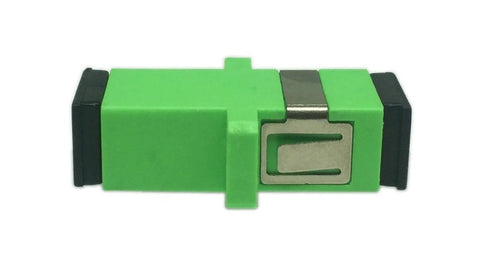 CERRXIAN SC fiber optic adapter, female-to-female APC, green plastic housing with mounting tab
