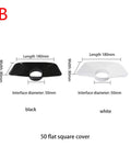 Adjusting Valve Connector Compatible With Flexible Smoke Extraction Pipe For Industrial Lab Welding Fume Arms. Black exhaust cover side view with dimensions.