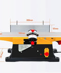 Heavy Duty Thickness Planer And Wood Planer Thicknesser Workhorse Boasting A Bulletproof Copper Motor, showcasing dimensions and features.