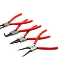 Heavy Duty Snap Ring Plier Set Four Piece Stainless Steel Includes 45 Degree Internal And External Pliers And Straight Internal And External Pliers