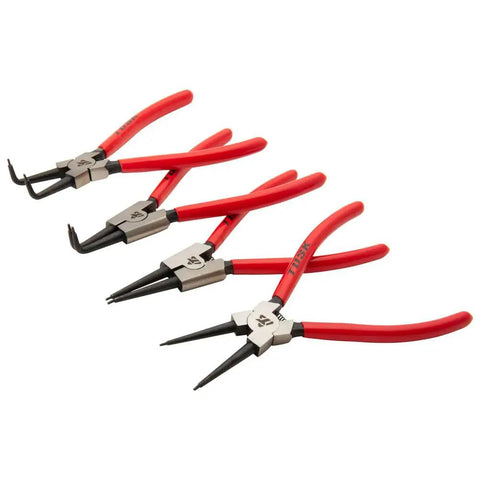 Heavy Duty Snap Ring Plier Set Four Piece Stainless Steel Includes 45 Degree Internal And External Pliers And Straight Internal And External Pliers