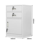 Lockable Metal Office Storage Cabinet With Wheels Filing Drawers And Adjustable Shelves White Modern Home Office Organizer