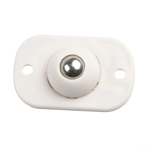 Four Pack Slick Rolling Ball Casters For Plastic Storage Boxes And Totes with silver ball on white base for easy mounting.