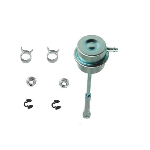 Turbo wastegate vacuum actuator with mounting rod and hardware set (nuts, clamps, clips)