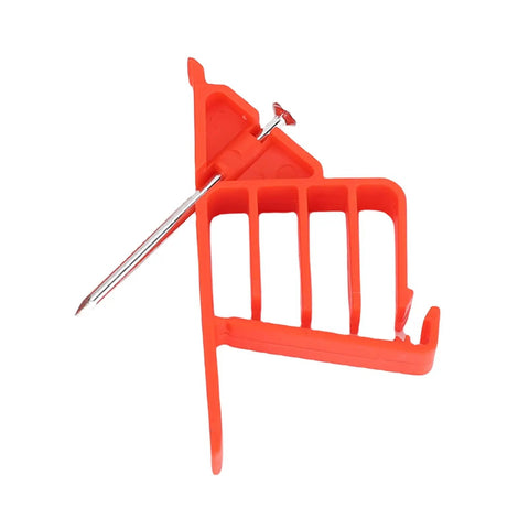 Top Notch 25Pc Red Plastic Cable Stackers With Stainless Steel Nails For Coaxial Data Electrical Wire securely organize drywall cables.
