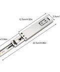 Heavy-Duty 5-Inch Soft Close Ball Bearing Drawer Slides 2 Pack, Full Extension Side Mount, galvanized steel dimensions view