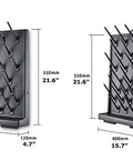27 Peg Lab Drying Rack With Pegboard Mount For Bench Or Wall Use Glassware Drying Stand With Built In Draining Tray And 30 Inch Tubing Detachable Pegs Black Finish For Busy Science Labs, 15.7 x 4.7 x 21.6 in
