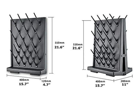 27 Peg Lab Drying Rack With Pegboard Mount For Bench Or Wall Use Glassware Drying Stand With Built In Draining Tray And 30 Inch Tubing Detachable Pegs Black Finish For Busy Science Labs, 15.7 x 4.7 x 21.6 in