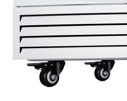 Heavy Duty Upright Vaccine Freezer With 14.83 Cubic Feet Storage For Medical Pharmacy Labs with locking casters for easy mobility.