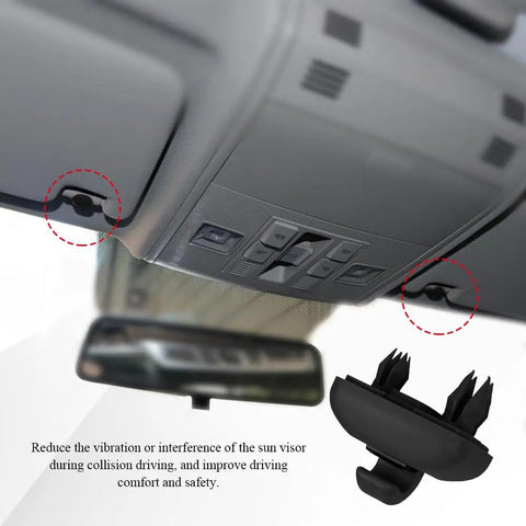 View of Two Pack Inner Sun Visor Clips Car Visor Holder Hook Makeup Mirror Bracket Replacement For OEM 8U0857562A 8E0857563A