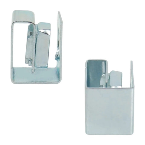 25 Piece Slide On Cage Nuts With Sleek U Shape Build And Zinc Plated M5 Thread For Hassle Free Server Rack Mounting. Two angle views.