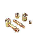 Hella Durable Kickass Four In One Cam Lock Fasteners And Eccentric Wheel Screws With Rust Resistant Alloy Connectors For Cabinet Wardrobe And Countertop Assembly Kits, assorted metal connectors.