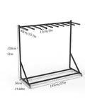 Hella Sturdy Rolling Life Vest Holder And Pfd Storage Rack Featuring Swivel Casters For Effortless Beach And Poolside Gear Drying Sweet Setup Mobile Organizer Rack dimensions side view.