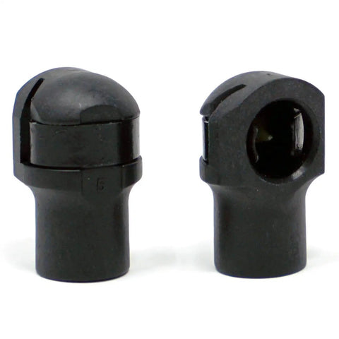 Heavy Duty Kickass Gas Strut End Fittings For 10Mm Ball Stud With Reinforced Metal C Clip ABS plastic, side view, durable design for RVs.