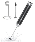 Rechargeable Milk Frother With Game-Changer Stepless Speed Control, LunaFro Max Handheld Electric Foamer with stand and whisks