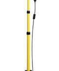 Security Lights Led Flood Light 2X100W 5000K Led Work Light with 100In on a yellow tripod stand for indoor and outdoor use.