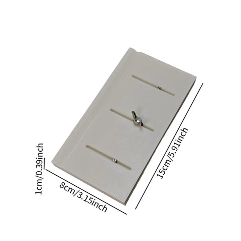 Universal Track Assembly Jig For Tank Models, multi-functional tool for model building, shown in white PP plastic with dimensions.