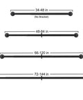 Industrial Blackout Curtain Rod For 34-48 Inch Windows, 1 Inch Diameter, Heavy Duty Adjustable Wrap Around Rod, Black Finish
