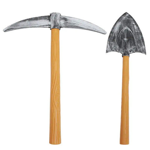 Two Piece Pickaxe And Spade Costume Prop Set For Party Favors And Photo Booths, Lightweight Sponge Miner Tools For Stage Performances