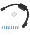 VCM Muzzler Harness Disable Kit For Honda 3.5L V6 Engines shown with resistors and connectors