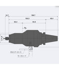 Technical drawing of High Output Brushless Spindle With BT30 Holder For CNC Machines, detailed dimensions and angles.