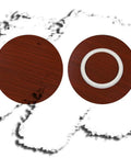 Premium Wood Lazy Susan Turntable For Dining Tables featuring a smooth, dark wood finish and a silent 360 degree rotation ring.