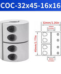 Beefy 16mm To 16mm Rigid Clamp On Shaft Coupling 32mm Diameter 45mm Length Aluminum Motor Shaft Connector