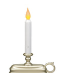 Battery Operated LED Window Candle With Dusk To Dawn Sensor And Hot Spot Flame Technology In Amber Or White Finish Pewter Silver Look