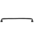 12 Inch Center To Center Modern Texture Cabinet Handle Pull in Solid Cast Iron with Black Powder Coat Finish, front view