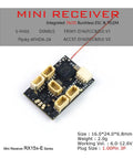 7 Channel Receiver With Built In 7A 2S Brushless ESC For RC Planes And Micro Drones, S FHSS Protocol Ready, shown with connectors
