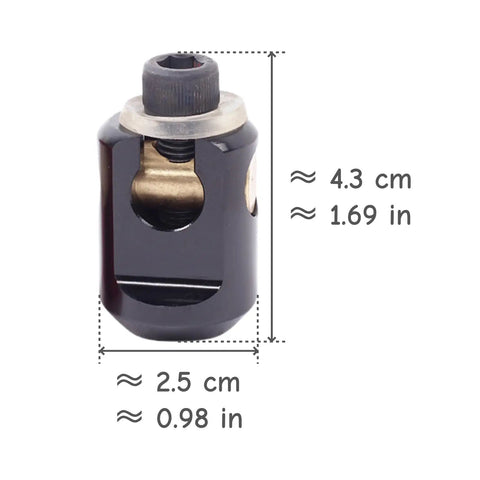 Stainless Steel Compound Bow Stabilizer Adapter Quick Disconnect Mount with dimensions for bow accessory