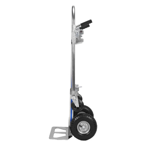 Heavy Duty 2 In 1 Convertible Dolly With Wheels, 800 Lbs Folding Appliance Cart for Pro Movers, side view with wheels.